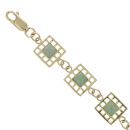 9ct Yellow Gold Jade Fancy Bracelet 7.5"