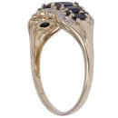 9ct Yellow Gold 0.05ct Diamond And Sapphire Cluster Ring