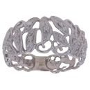 9ct White Gold 0.12ct Diamond Leaf Fancy Ring