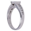 18ct White Gold 0.55ct Princess and Brilliant Cut Diamond Cluster Ring