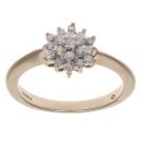 9ct Yellow Gold 0.25ct Brilliant Cut Diamond Cluster Ring