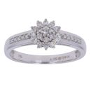 18ct White Gold 0.25ct Brilliant Cut Diamond Cluster Ring