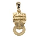 14ct Yellow Gold Monaco Cubic Zirconia Panther Head Pendant
