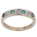 9ct Yellow Gold 0.05ct Diamond and Emerald Ring