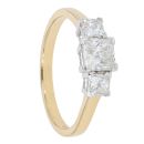 18ct Yellow Gold Est 1.23cts Princess Cut Diamond Trilogy Ring by Anya Belle