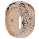 9ct Yellow Gold Double Patterned Buckle Ring