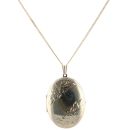 9ct Yellow Gold Flowers Locket Pendant and Chain 24"