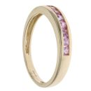 9ct Yellow Gold Pink Sapphire Half Eternity Ring