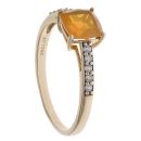 9ct Yellow Gold Fire Opal And Cubic Zirconia ring