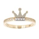 Children's 14ct Yellow Gold Cubic Zirconia Crown Ring