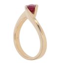 18ct Yellow Gold Ruby Single Stone Twist Ring