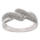 9ct White Gold 0.25ct Brilliant Cut Diamond Crossover Ring
