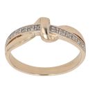 9ct Yellow Gold 0.10ct Brilliant Cut Diamond Crossover Ring