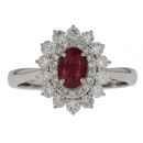 9ct White Gold 0.54ct Diamond And Ruby Ring