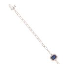 9ct White Gold 0.12ct Diamond And Created Sapphire Cluster Bracelet 7"