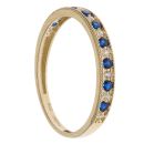 9ct Yellow Gold Cubic Zirconia Blue Gemstone Eternity Ring