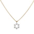 18ct Yellow Gold 1.00ct Brilliant Cut Diamond Flower Pendant and Chain 20"