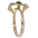 18ct Yellow Gold Green Enamel Flower Ring