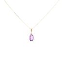 9ct Yellow Gold Amethyst Pendant And Chain 18"
