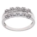9ct White Gold 0.40ct Brilliant And Baguette Cut Diamond Ring