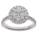 18ct White Gold 1.00ct Brilliant Cut Diamond Cluster Ring