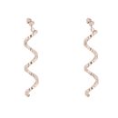 18ct White Gold Swirl Drop Earrings