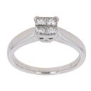 18ct White Gold 0.39ct Princess Cut Diamond Cluster Ring