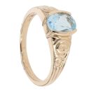 9ct Yellow Gold Created Blue Topaz Ring