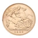 1908 Edward VII Large Head UK Half Sovereign Coin