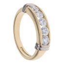 18ct Yellow and White Gold 0.75ct Brilliant Cut Diamond Five Stone Ring