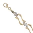 9ct Yellow and White Gold Wave Fancy Bracelet 7"