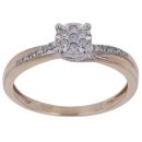 9ct Yellow Gold Cubic Zirconia Cluster Ring
