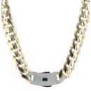 14ct Yellow Gold Monaco Classic Plain Pave Lock Chain 20"