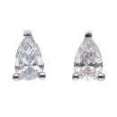 9ct White Gold 1.00ct Pear Cut Lab Grown Diamond Stud Earrings