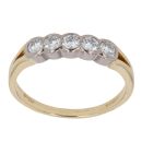 18ct Yellow Gold 0.50ct Brilliant Cut Diamond Five Stone Ring