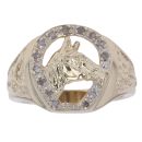 9ct Yellow Gold 0.15ct Diamond Horseshoe Ring