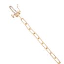 9ct Yellow Gold 0.12ct Diamond And Created Ruby Cluster Bracelet 7"