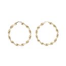 14ct Yellow Gold Large Twist Hoop Earrings