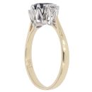 9ct Yellow Gold Cubic Zirconia and Blue Gem Three Stone Ring