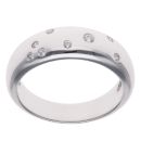 Silver Cubic Zirconia Bombe Ring
