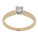 18ct Yellow Gold 0.25ct Princess Cut Diamond Solitaire Ring