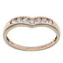 9ct Yellow Gold Cubic Zirconia Wishbone Ring