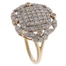 9ct Yellow Gold 1.00ct Brilliant Cut Diamond Cluster Ring