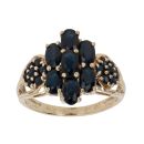 9ct Yellow Gold Sapphire Cluster Ring