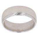 Platinum Patterned Edge Wedding Band 7mm