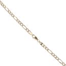 9ct Yellow Gold Patterned Figaro Chain 18"