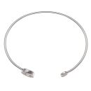 Silver Cubic Zirconia Circle Torque Bangle By Icesia