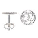 Silver Circle Swirl Stud Earrings By Icesia