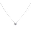 Silver Cubic Zirconia Twist Halo Pendant And Chain 18" By Icesia