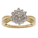 18ct Yellow Gold 0.50ct Brilliant Cut Diamond Cluster Ring